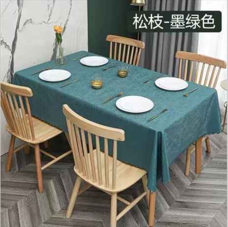 松枝-墨綠色免洗桌布